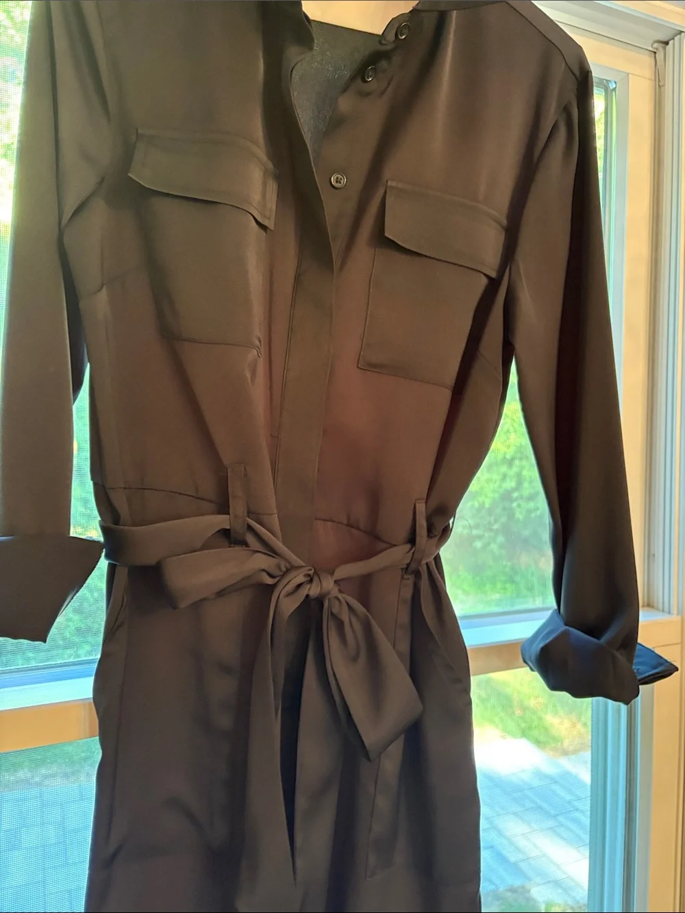Wide Leg Utility Jumpsuit - Black - Picture 2 of 6
